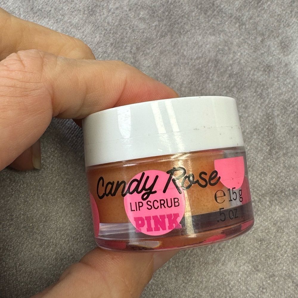 Victoria's Secret PINK Candy Rose Smoothing Lip Scrub Full Size .5 oz